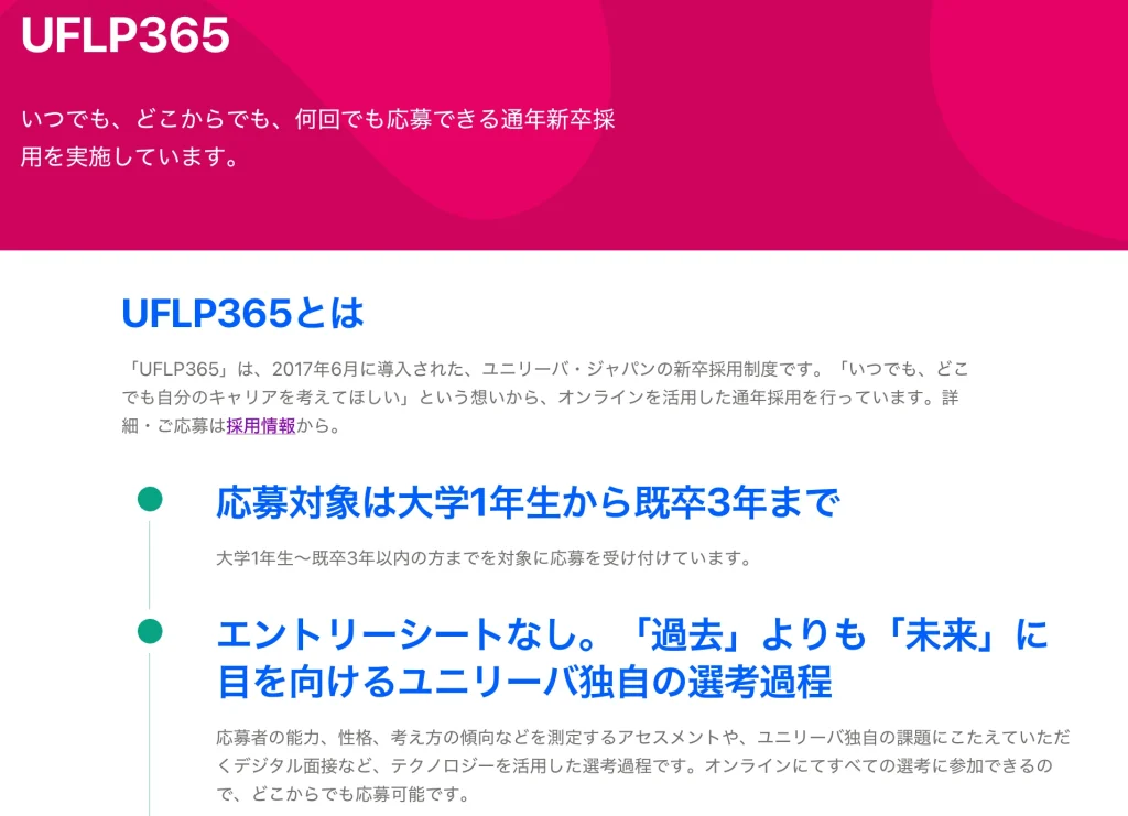 ユニリーバの既卒OKの長期インターン募集サイト
